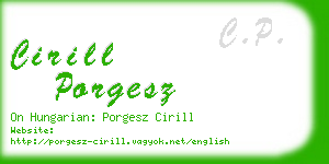 cirill porgesz business card